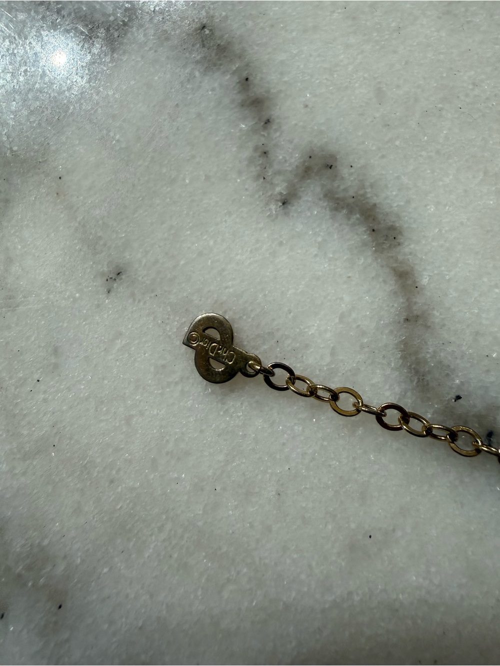 Dior Gold Tone Mesh Choker with CD Logo - Picture 9 of 11
